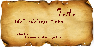 Tárkányi Andor névjegykártya