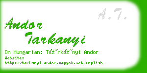 andor tarkanyi business card